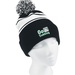 Two-Tone Knit Pom Beanie with Cuff - Embroidered