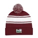 Two-Tone Knit Pom Beanie with Cuff - Embroidered