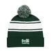 Two-Tone Knit Pom Beanie with Cuff - Embroidered