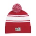 Two-Tone Knit Pom Beanie with Cuff - Embroidered