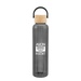 20 Oz. Ribbed Borosilicate Glass Bottle With Bamboo Lid