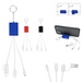 Multi-Charging Cable USB Hub Keyring