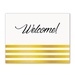 Welcome Greeting Card-Gold/White Stripes