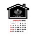 2-Color Stick Up Grid, English (14-Month) House Shape