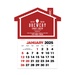 2-Color Stick Up Grid, English (14-Month) House Shape