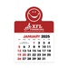 2-Color Stick Up Grid, English (14-Month) Smiley Face Shape