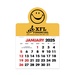 2-Color Stick Up Grid, English (14-Month) Smiley Face Shape
