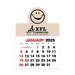 2-Color Stick Up Grid, English (14-Month) Smiley Face Shape