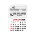 2-Color Stick Up Grid, English (14-Month) Left-Facing Tractor Trailer