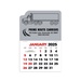 2-Color Stick Up Grid, English (14-Month) Left-Facing Tractor Trailer
