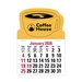 2-Color Stick Up Grid, English (13-Month) Coffee Cup Shape 2026