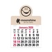 2-Color Stick Up Grid, English (13-Month) Smiley Face Shape 2026