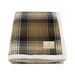 Cottage Plaid Sherpa Blanket with Champagne Color Patch