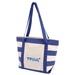 Striped Accent Boat Tote-Embroidered