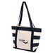 Striped Accent Boat Tote - Single Color Imprint