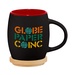 15 oz. Hearth Ceramic Mug with Wood Lid/Coaster - 4 Color Imprint