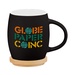15 oz. Hearth Ceramic Mug with Wood Lid/Coaster - 4 Color Imprint