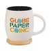 15 oz. Hearth Ceramic Mug with Wood Lid/Coaster - 4 Color Imprint