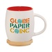 15 oz. Hearth Ceramic Mug with Wood Lid/Coaster - 4 Color Imprint