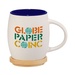 15 oz. Hearth Ceramic Mug with Wood Lid/Coaster - 4 Color Imprint