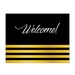 Welcome Greeting Card-Gold/Black Stripes