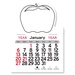 Adhesive Peel-N-Stick Apple Shape 2026 Calendars