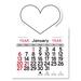 Adhesive Peel-N-Stick Heart Shape 2026 Calendars