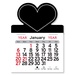 Adhesive Peel-N-Stick Heart Shape 2026 Calendars