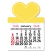 Adhesive Peel-N-Stick Heart Shape 2026 Calendars