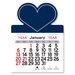 Adhesive Peel-N-Stick Heart Shape 2026 Calendars