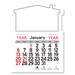 Adhesive Peel-N-Stick House Shape 2026 Calendars