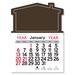 Adhesive Peel-N-Stick House Shape 2026 Calendars