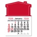 Adhesive Peel-N-Stick House Shape 2026 Calendars