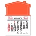 Adhesive Peel-N-Stick House Shape 2026 Calendars