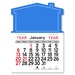 Adhesive Peel-N-Stick House Shape 2026 Calendars