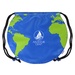 Recycled Polyester Globe Earth Drawstring Bag