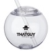 Moran 15 oz Plastic Cocktail Ball with Straw