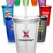 Custom 16 oz. Double Wall Acrylic Tumblers With Straws
