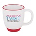 14 oz. Two-Tone Bistro Mug- Front only - 3 imprint colors