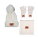 Leeman Three-Piece Rib Knit Fur Pom Winter Set