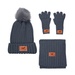 Leeman Three-Piece Rib Knit Fur Pom Winter Set