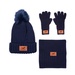 Leeman Three-Piece Rib Knit Fur Pom Winter Set