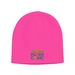 Knit Beanie Cap-Embroidered