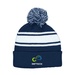 Knit Beanie With Pom Pom - Embroidered