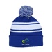 Knit Beanie With Pom Pom - Embroidered