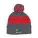 Knit Beanie With Pom Pom - Embroidered