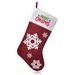 18" Red Snowflake Christmas Stocking with White Trim