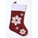 18" Red Snowflake Christmas Stocking with White Trim