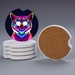 Absorbent Stone Car Coaster with Cork Base