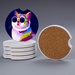 Absorbent Stone Car Coaster with Cork Base